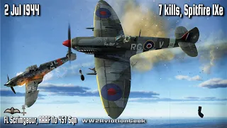 Spitfire IXe: 7 kills on offensive Combat Air Patrol over Caen | Cinematic WW2 Air Combat Flight Sim