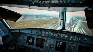 A321 COCKPIT! Approach and Landing with SAS in Málaga Airport