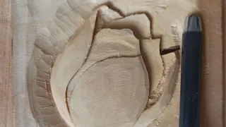 Wood Carving Tulip Flower