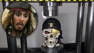 Crushing Human skull with hydraulic press