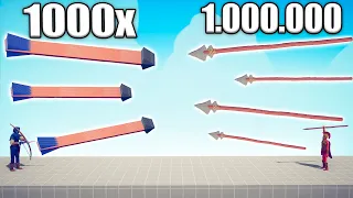 1.000.000 DAMAGE SPEAR THROWER vs 1000x OVERPOWERED UNITS - TABS | Totally Accurate Battle Simulator