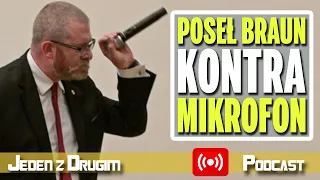 Grzegorz Braun zniszczył mikrofon i głośnik [Jeden z Drugim Podcast]