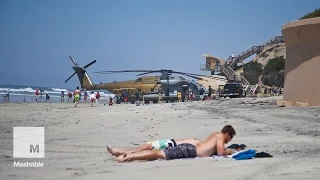 Marine's biggest helicopter makes emergency landing in the middle of a beach | Mashable