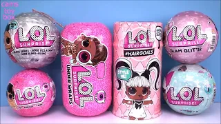 LOL Surprise DOLLS Series 1 4 5 Glam Glitter Bling Under Wraps EYE SPY PETS Unboxing HairGOALS