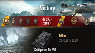 Spahpanzer Ru 251 | Overlord | Damage 4367 | Destroyed 7 | Kolobanov's Medal, High Caliber, Top Gun