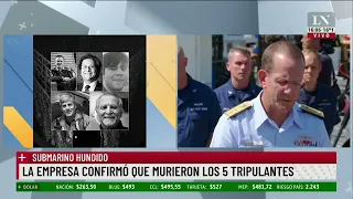 Submarino hundido: la empresa confirmó que murieron los 5 tripulante