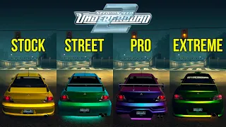 NFS Underground 2 Mitsubishi Evolution 8 Best 4G63T Engine Sound Mods (Stock, Street, Pro, Extreme)