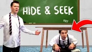 CLICK PLAYS HIDE AND SEEK IN A SCHOOL