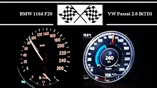 BMW 116d F20 VS. VW Passat 2 0BiTDI - Acceleration 0-100km/h