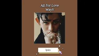 all for love - wayv lyrics video (ch romanizations/chinese/ch translations) color/members coded fmv