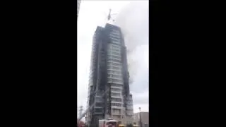 пожар 25 этажный дом в Красноярске