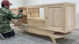 Amazing Woodworking Skills Easy - Build A Ancient Cabinet Furnitures