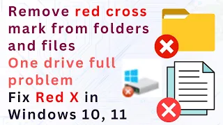 Remove red cross mark from folders and files | One drive full problem | Fix Red X in Windows 10,11