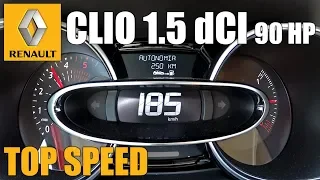 RENAULT CLIO 1.5 90 hp - 185 km/h TOP SPEED + ACCELERATION