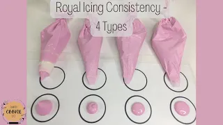 Royal Icing Consistency Guide | 4 types of icing | daintycookieco