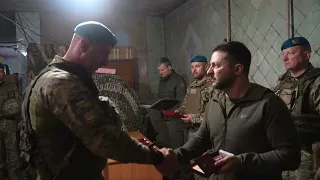 President Zelensky visits Donetsk frontline in east Ukraine, hands out awards to troops | AFP