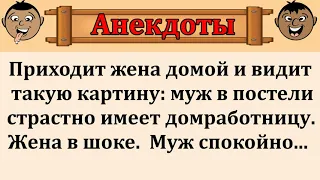 Сборник весёлых анекдотов!  Про мужа, жену, домработницу, и их не простые  пикантные  отношения!