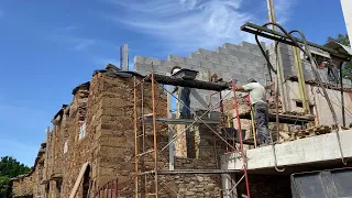 Rebuilding our Stone House - Stone Masons Arrive