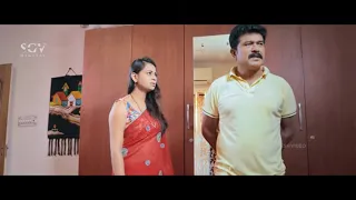 Husband Angry on Wife For Wearing Sleeveless Blouse | Poorna Sathya Kannada Movie Scene