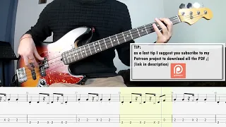 The Rasmus - In The Shadows BASS COVER + PLAY ALONG TAB + SCORE