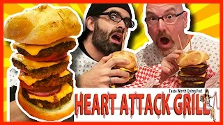 Heart Attack Grill - Quadruple ByPass Burger Challenge w/ Naader Reda