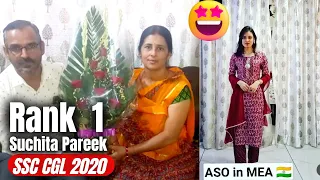 RANK 1  Suchita Pareek | Careerwill Star #ssccgl2022 FAMILY REACTION 🔥 SSC CGL 2020