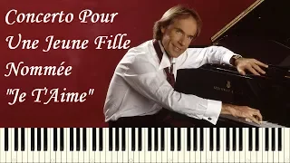 ♪ Richard Clayderman: Concerto Pour Une Jeune Fille Nommée "Je T'Aime" - Piano Tutorial