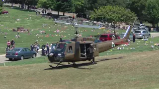 USA RAN UH-1 Huey Helicopter Start & departure from the Lone Tree Cemetery