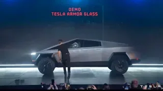 Telsa Cybertruck - Elon Musk accidentally breaks windows made of armor glass