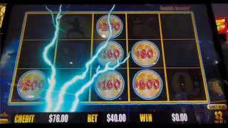 $800 & $600 orbs fell to start bonus on Dollar Storm Ninja Moon #handpay #slots #dollarstorm