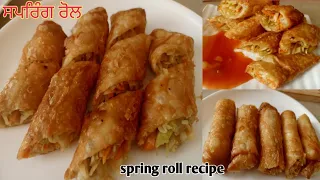 ਸਪਰਿੰਗ ਰੋਲ ਬਣਾਉਣੇ ਸਿੱਖੋ ਹਲਵਾਈ ਤੋਂ, veg spring roll recipe, spring roll halwai style recipe,