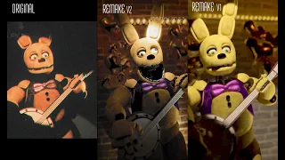 [Blender - fnaf] Hidden in the sand animation remake + Original vs Remake comparison.