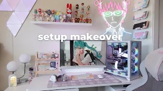 aesthetic desk & setup makeover