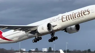4K January 2023 | Birmingham Airport Plane Spotting | England UK | Emirates TakeOff | Close Up Shots