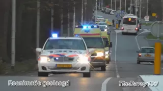 Brandweer, politie en ambulance met hoge spoed naar REANIMATIE Rozenburg Zh + Spoedtransport