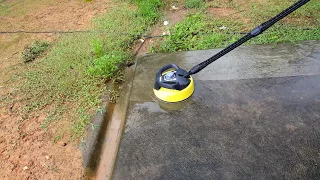 Karcher K4 Compact Cleaner - Cleaning Patio with T-Racer attachment