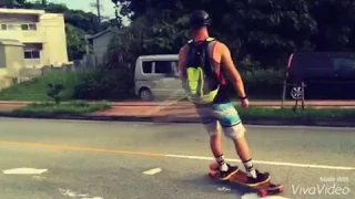 Long boarding the streets of Okinawa Japan