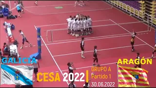 CESA 2022 Voleibol GALICIA vs ARAGÓN Infantil Masc. Grupo A Partido 1