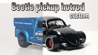 Diecast custom: Hot Wheels vw Beetle pickup hotrod.