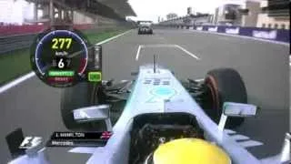 F1 2013 - R04 - Hamilton onboard overtakes Webber Bahrain