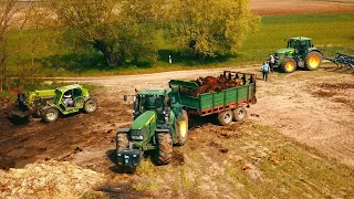 VLOG Z WOŻENIA OBORNIKA--URWANE LISTYW W FORSZNICIE--2XJOHN DEERE 7530 I ŁADORWARKA MERLO W AKCJI