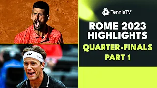 Djokovic Battles Rune; Ruud vs Cerundolo | Rome 2023 Highlights Quarter-Finals Day 1