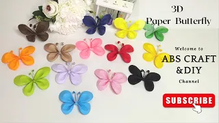 DIY 3D Paper Butterfly | 3D 五颜六色纸蝴蝶 | Origami Paper Butterfly #diy #origami #butterfly #craft
