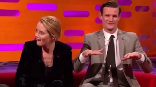 Matt Smith and Ben Affleck explaining to Claire Foy what netflix and chill means