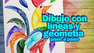 Técnica de dibujo geométrico con líneas y plumines paso a paso | ArtGio