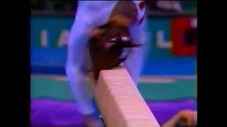 1996 Atlanta Olympic Women’s Gymnastics Balance Beam - Dominique Moceanu fall on head