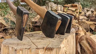 4 of the best Splitting axes : Vintage Hytest & Kelly Dandenong hand forged tassies & custom handles