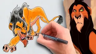 How to Draw a Cartoon of Scar in The Lion King