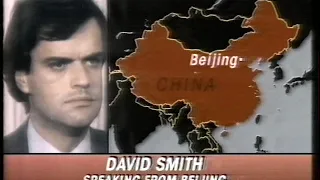 Tiananmen massacre aftermath. Channel 4 News 9 June 1989. Jon Snow, David Smith and Dr Jerry Segal.