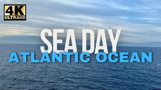 [4K] Virtual Balcony Rainy North Atlantic Ocean Oasis of the Seas Transatlantic April 2024